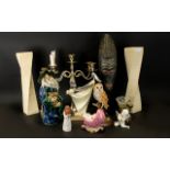 A Collection Of Contemporary Decorative Ceramics To include a four branch candelabrum,