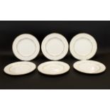 Royal Worcester 'Chantilly' Pattern Set Of Six Large Cabinet Plates Each embellished in 22ct gold,