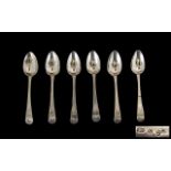 George III - Nice Quality Set of Six Silver Teaspoons by Peter and Ann Bateman.
