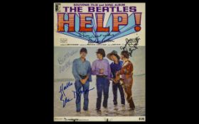 The Beatles 'Help' Song Book with Autographs on Cover of Richard Lester, Eleanor Bron,