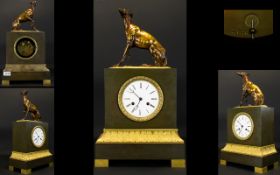 French Mid 19th Century Impressive Gilt Bronze Mantel Clock, Maker Savory & Sons Paris. c.1840's.