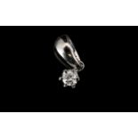 9ct White Gold And Diamond Pendant Single stone pendant with claw setting stamped 375