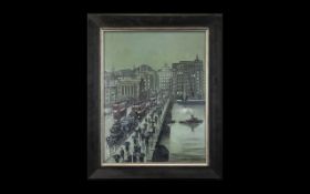 Steven Scholes 1952 Titles 'Going Home - London Bridge' oil on canvas signed to lower right.