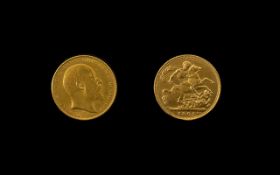 Edward VII 22ct Gold Matt Proof Full Sovereign (Mint) Date 1902. Proof struck quality.
