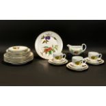 A Small Quantity of Royal Worcester 'Evesham' Pottery comprising 6 dinner plates,