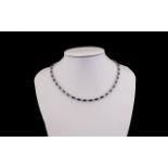 A Silver And Stone Set Collar Necklace Fully hallmarked 925 for silver to box clasp, comprising