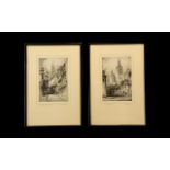 Featherstone Robson (1880-1936) A Pair Of Artist Signed Etchings Each framed mounted and glazed,