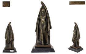 Art Deco - Reproduction / Impressive and Quality Bronze Figure by D.H.