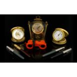 A Mixed Lot Of Clocks And Collectibles Comprising four Parker 51 fountain pens - each in as found