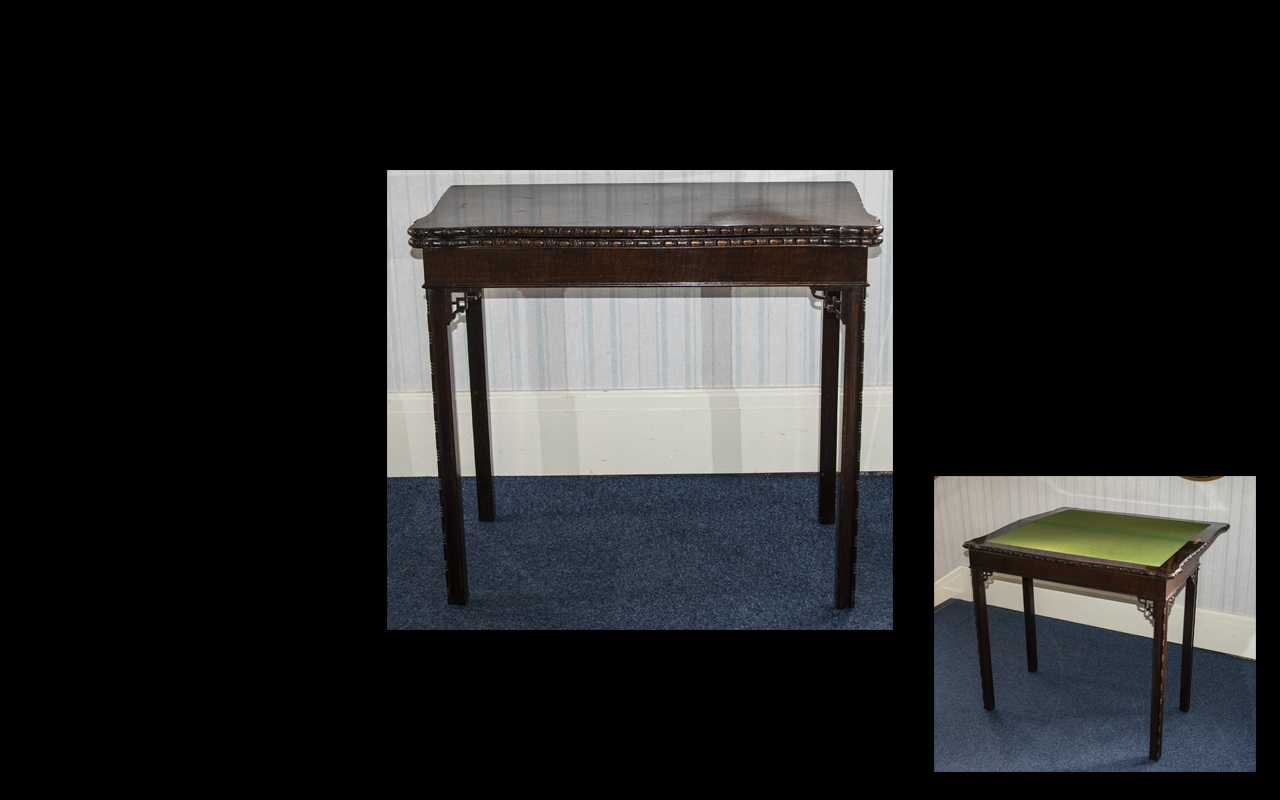 A Late 19th/ Early 20th Century Card Table Mahogany table of rectangular form and large proportion,