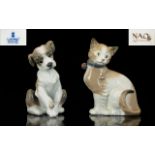 Lladro Boxed Seated Dog Figurine Number 6211 'New Friend' Complete with original box and papers -