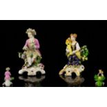 Derby - Very Fine Pair of Hand Painted Porcelain Figures From The Derby Factory,