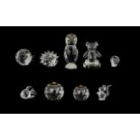 A Small Collection Of Crystal Figurines Nine items in total,