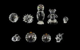 A Small Collection Of Crystal Figurines Nine items in total,