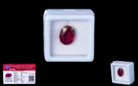 Natural Ruby Loose Gemstone With GGL Certificate/Report Stating The Ruby To Be 6.20cts Oval Cut, 11.