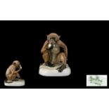 Rosenthal Early Porcelain Monkey Figure by Ferdinand Lieberman. c.1920's.