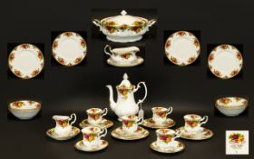 Royal Albert 'Old Country Roses' Tea/Dinner Service comprises Tea Pot, 11 teacups,