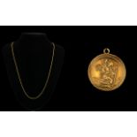 9ct Gold St. Christopher and 9ct Gold Chain. Both Fully Hallmarked for 9.375. 7.6 grams.