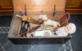 Large Old Pine Toy/Storage Box 37" length, 20" height, 16" depth.