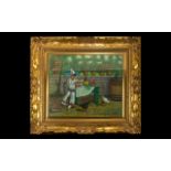 Original Oil On Canvas Signed 'E Roger' Housed in ornate gilt frame. Depicting a clown in white