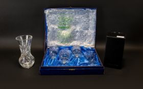 Thomas Webb Crystal Four Cut Crystal Goblets In Presentation Case All in very good,