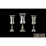 Edwardian Period Judaica - Pair of Sterling Silver Kiddish Cups of Small Proportions.