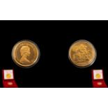 Royal Mint United Kingdom Elizabeth II 22ct Gold Proof Struck Half Sovereign. Mint - FDC Condition.