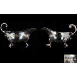 A Pair of Fine Quality Solid Silver Sauce Boats of Very Pleasing Form.