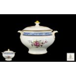 Royal Doulton Very Large Twin Handle Lidded Tureen 'Centennial Rose' H5256 Circa 1997, raised on