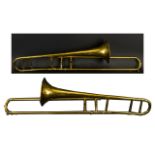 Peerless Company Birmingham Brassed Trombone With engraved trumpet area, lacking mouthpiece.