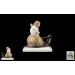 Rosenthal - Stunning Porcelain Figure of a ' Fairy Girl ' Riding a Snail.