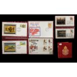 Red velvet Multi-ring Benham First Day Cover Album With Twenty Four Small Benham First Day Covers