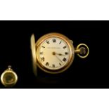 Swiss Lever - Key-less Gold Plated Full Hunter Pocket Watch, Medal Winning Movement. c.1900.