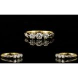 18ct Gold - 3 Stone Diamond Set Dress Ring of Pleasing Form,