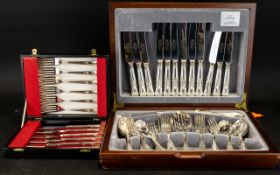 A Collection of Kings Pattern Cutlery To include 42 piece boxed set along with a further cased set