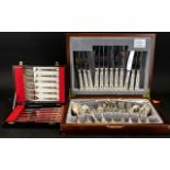A Collection of Kings Pattern Cutlery To include 42 piece boxed set along with a further cased set