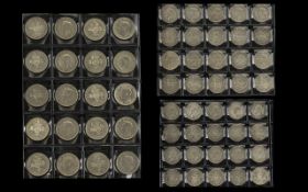 A Collection of United Kingdom Silver Shillings - 40 in total.