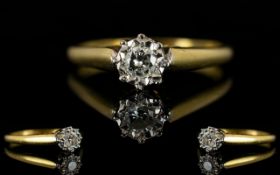 18ct Gold And Diamond Set Dress Ring - Illusion Set. The Single Stone Diamonds of Good Colour /
