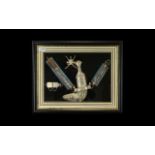 A Box Frame Containing A Middle Eastern Dagger And Acoutrements Contemporary box frame montage