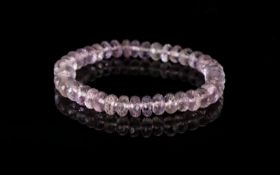 Rose de France Amethyst Faceted Bead Bracelet, faceted rondelle shape amethyst beads of the Rose