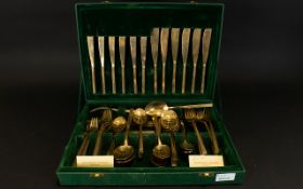 Boxed Set of Solid Bronze Cutlery handmade in Thailand, original price tag shows £190 retail.