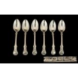 William IV Set of Six Ornate Silver Teaspoons of solid construction. Excellent pattern.