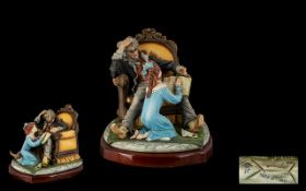 Capodimonte - Ltd Edition Handmade and Hand Painted Large and Impressive Signed Porcelain Figure