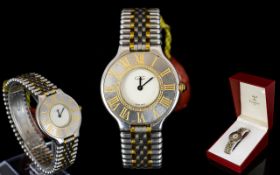 Cartier Le-Must 21 18ct Gold and Steel L