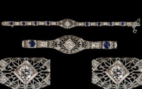 14ct Diamond Sapphire And White Gold Bra