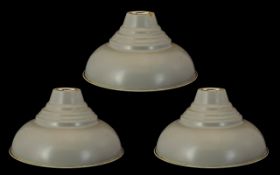 3 RETRO INDUSTRIAL LAMP SHADES. Grey and