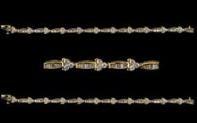 14ct White Gold Superb Baguette And Bril