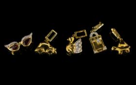 A Collection Of Five 9ct Gold And Diamon