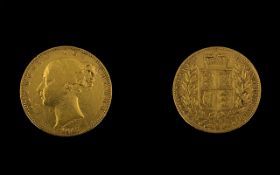 Victorian 1847 Shield Back Gold Sovereig