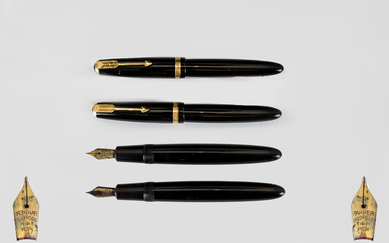 Parker Duofold Black Rubber Cased Founta